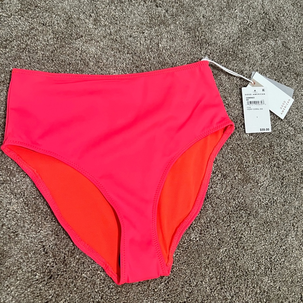 Fiery Coral Good American swim brief - NWT unworn